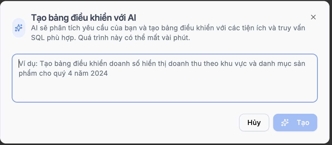Tạo Dashboard với AI
