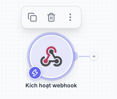 Node Kích hoạt webhook